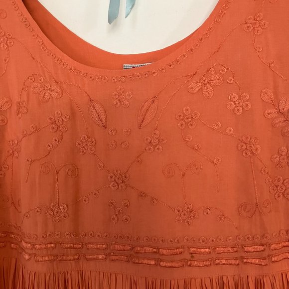 Coral Maxi Crinkle Dress Size M EUC - Picture 5 of 6